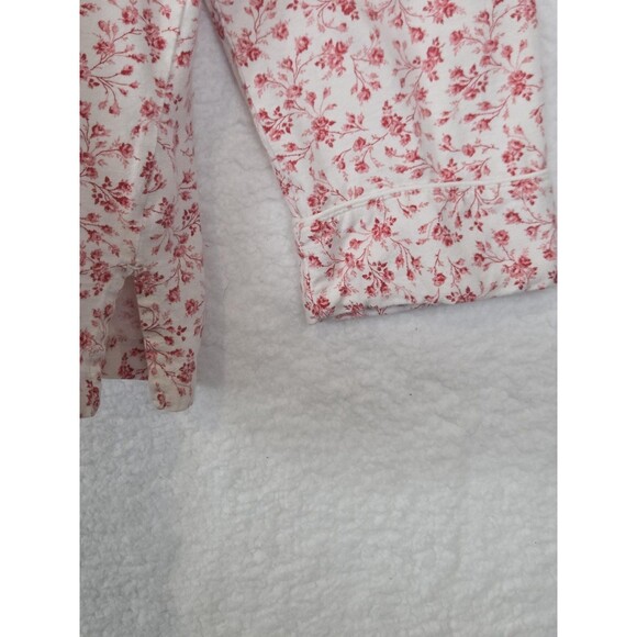 Lauren Ralph Lauren Cotton Pajama Set Womens XL White Red Floral Sleepwear PJ - Picture 6 of 13